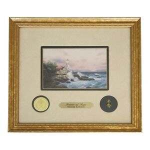 Thomas Kinkade Beacon of Hope Framed Accent Print Litograph COA Lighthouse